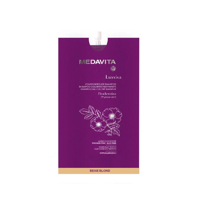 Medavita Luxviva Color Enricher Shampoo Beige Blond 30ml - shampoo colorato biondo beige