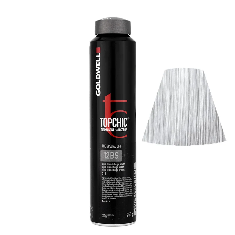 Goldwell Topchic Can 12BS Ultra Blonde Beige Silver 250gr - colore permanente in bombola