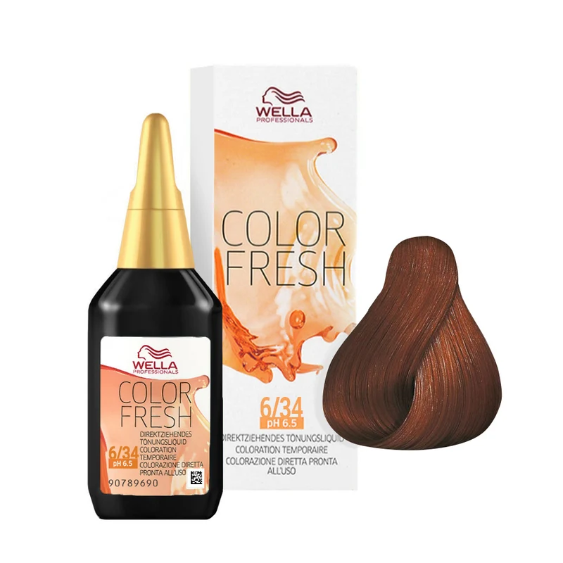 Wella Color Fresh 6/34 Biondo Scuro Oro Ramato 75ml - riflessante diretto senza ammoniaca