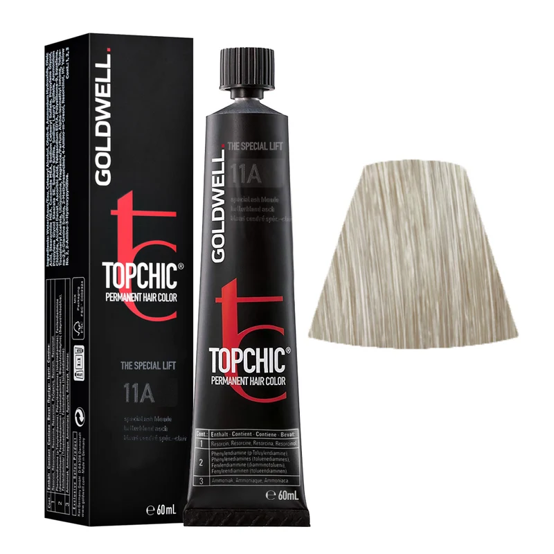 Goldwell Topchic Tube 11A Light Blonde-Ash 60ml - colore permanente in tubo