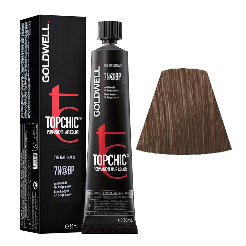Goldwell Topchic Tube 7N@BP Medium Blonde Elumenated Beige Pearl 60ml - colore permanente in tubo