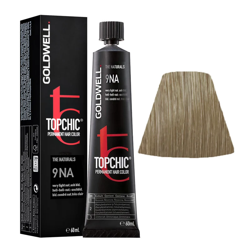 Goldwell Topchic Tube 9NA Light-Light-Natural-Ash Blonde 60ml - colore permanente in tubo