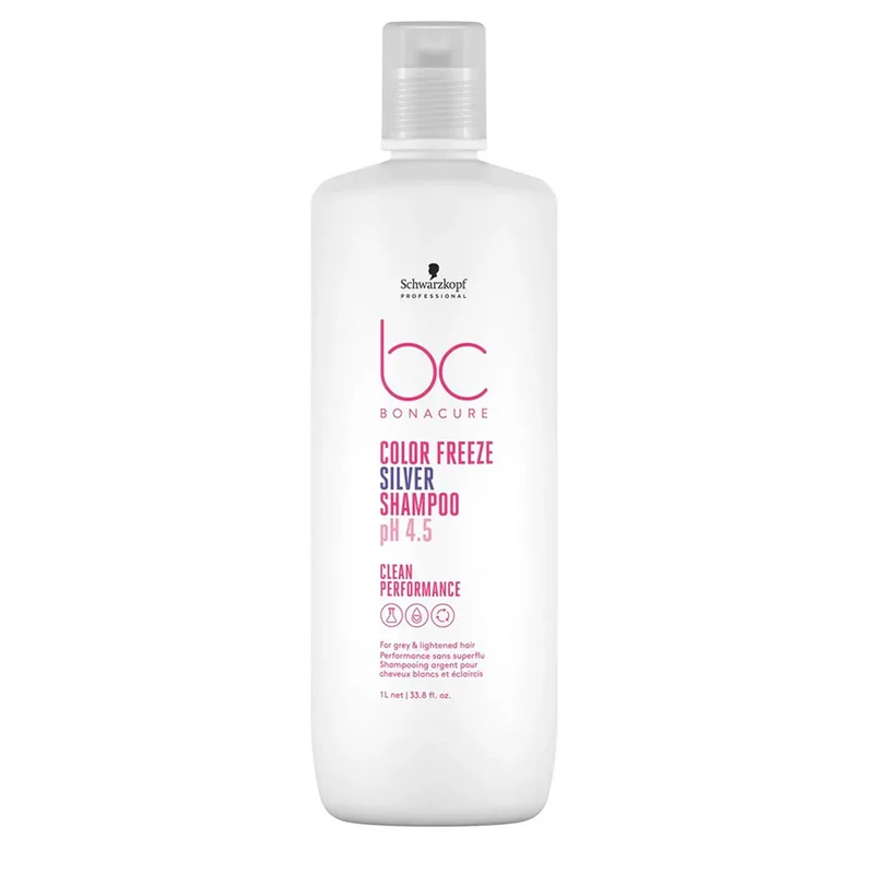 Schwarzkopf BC Bonacure Color Freeze Silver Shampoo pH 4.5 1000ml - shampoo antigiallo per capelli grigi e bianchi