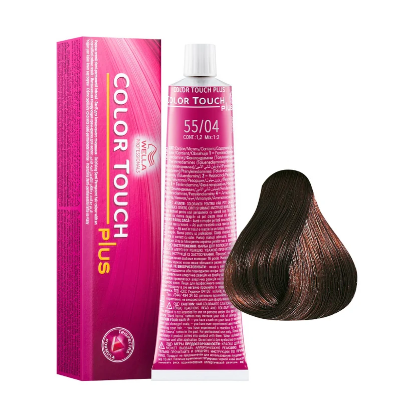 Wella Color Touch Plus 55/04 Castano Chiaro Intenso Naturale Rame 60ml - colore demi-permanente