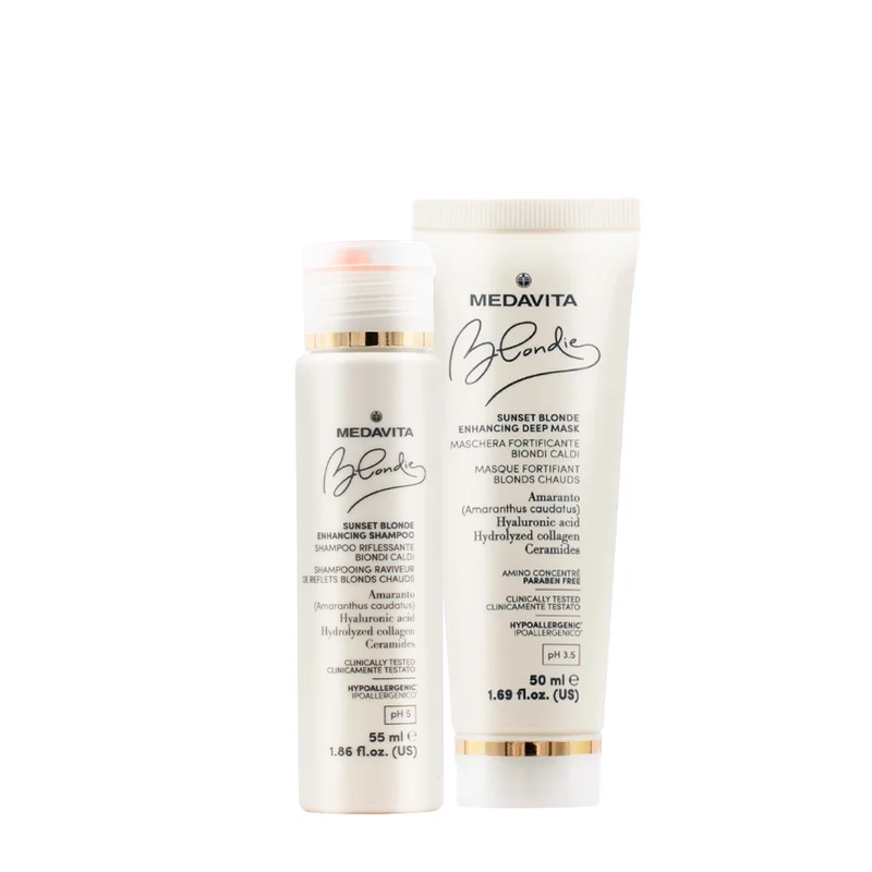 Medavita Blondie Sunset Shampoo 55ml Maschera 50ml Biondi Caldi
