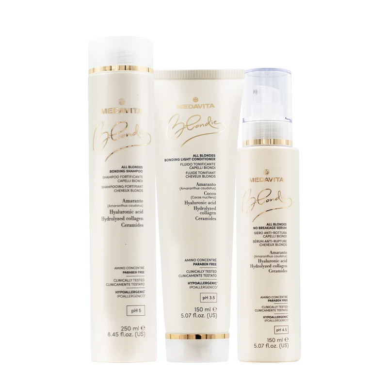 Medavita Blondie All Blondes Bonding Shampoo 250ml Mask 150ml No Breakage Serum 150ml