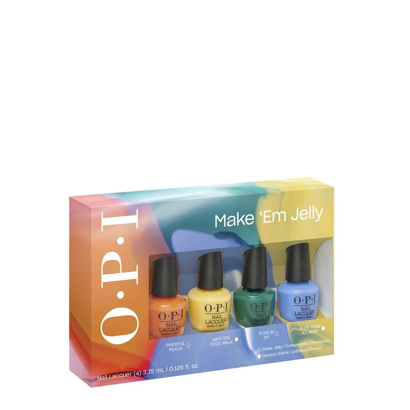 OPI Nail Laquer Make 'Em Jelly Summer 2025 Set Mini Pack 4x3.75ml - cofanetto smalti