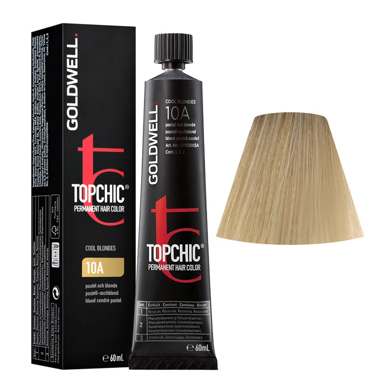Goldwell Topchic Tube C10A Pastel Ash Blonde 60ml - colore permanente in tubo