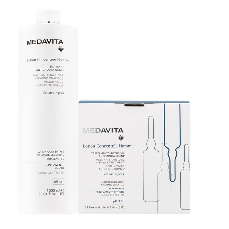 Medavita Lotion concentree Homme Shampoo anticaduta uomo 1000ml Fiale 13x6ml