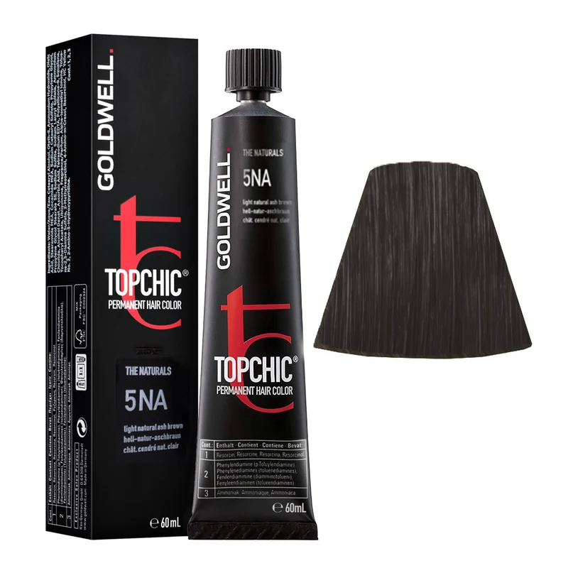 Goldwell Topchic Tube 5NA Light Natural Ash Brown 60ml - colore permanente in tubo