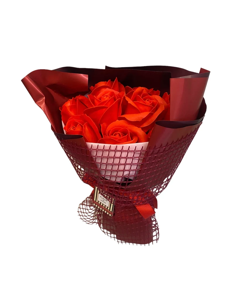 Fleur de Savon Bouquet Rose Rosse