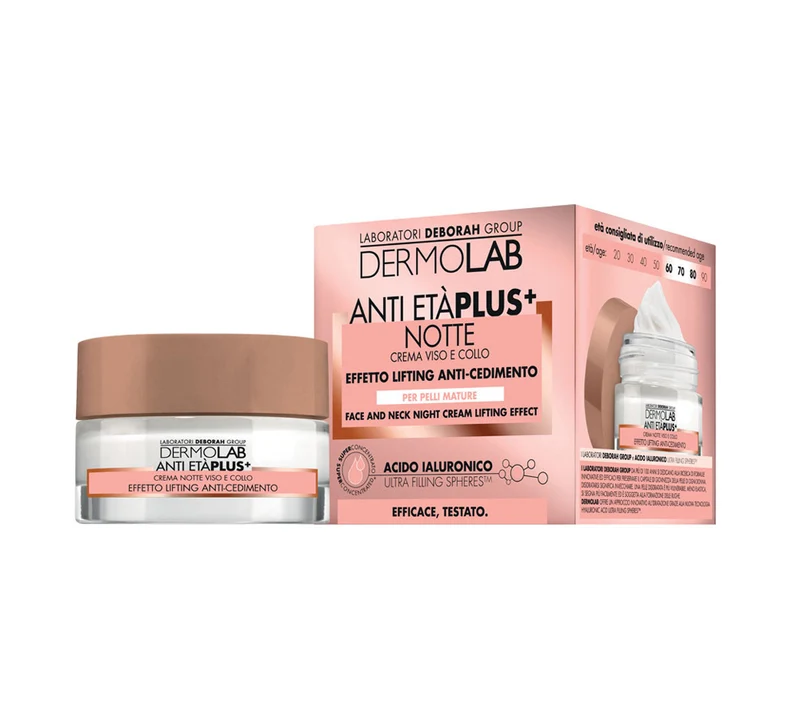 Dermolab Anti Età Plus Crema Notte Viso E Collo Effetto Lifting Anti-Cedimento