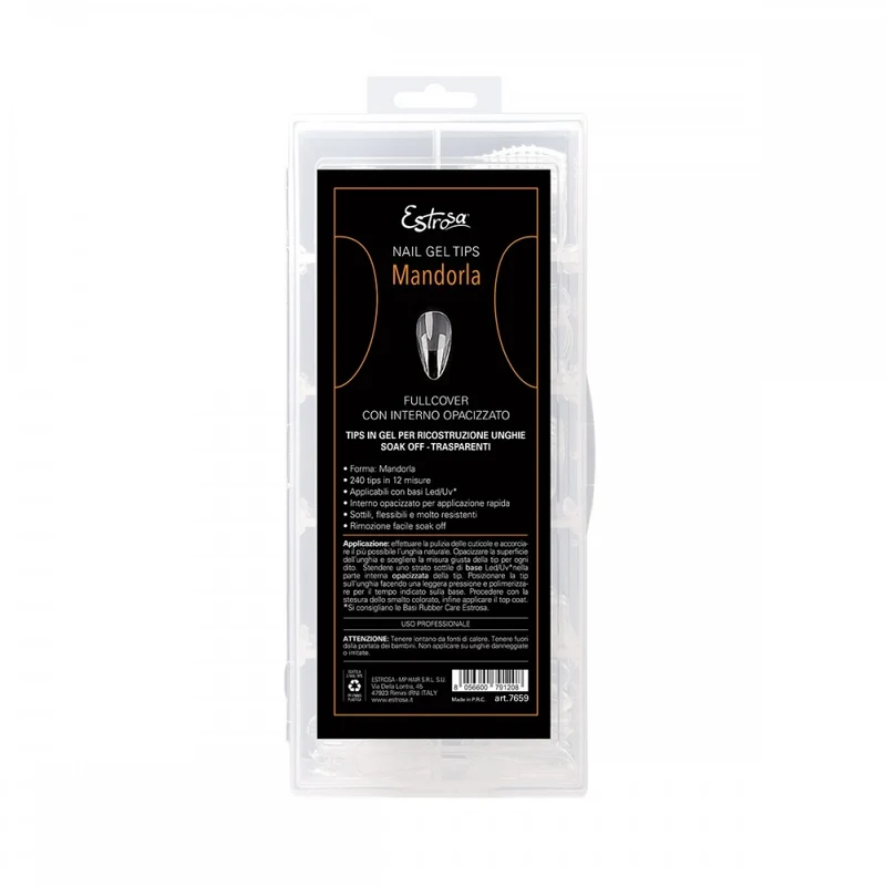 ESTROSA TIPS IN GEL MANDORLA LUNGA 12 MISURE 240 PZ