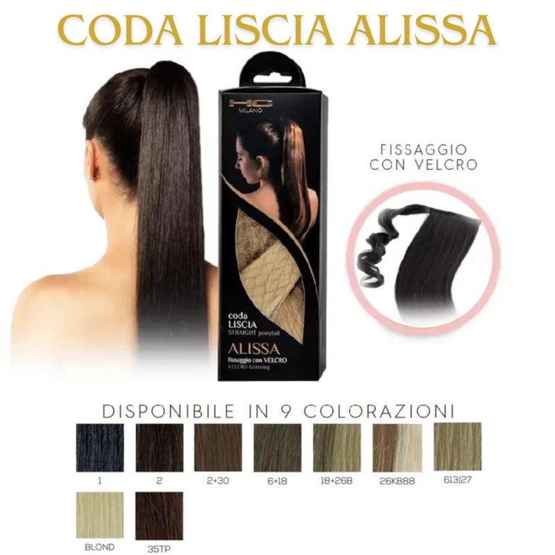 HC MILANO CODA LISCIA ALISSA FISSAGGIO CON VELCRO