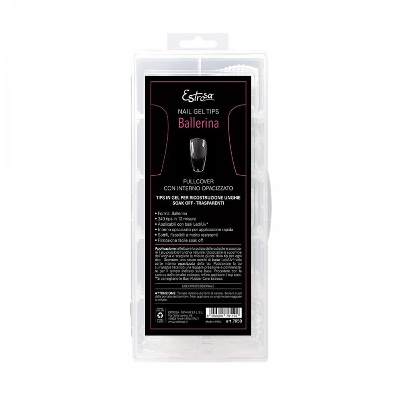 ESTROSA BALLERINA LUNGA NAIL GEL TIPS 12 MISURE 240 PZ
