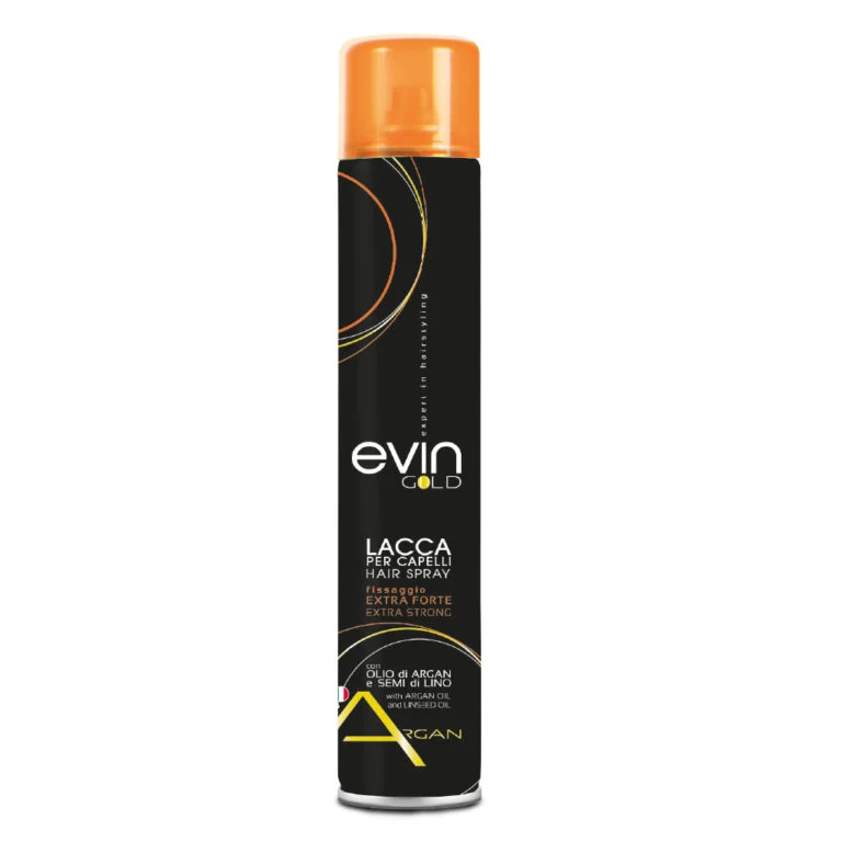 EVIN GOLD LACCA EXTRA FORTE HAIR SPRAY OLIO DI ARGAN SEMI DI LINO