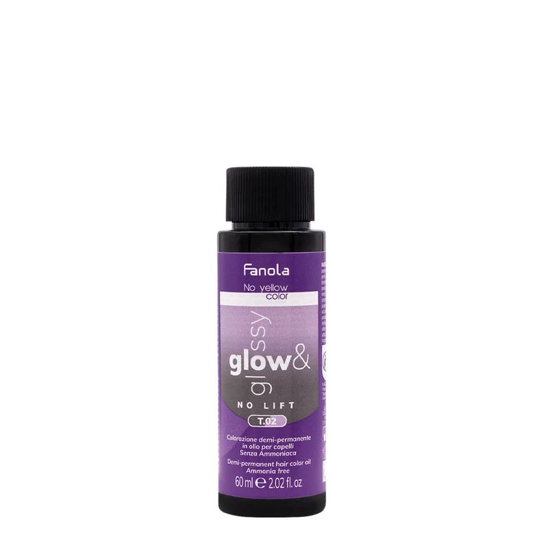 Fanola Glow & Glossy Oil Toner T.02 60ml - colorazione semi permanente in olio senza ammoniaca