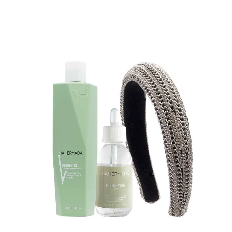 VIAHERMADA Purifyng Shampoo 250ml Lotion 125ml + Cerchietto Bombato in Regalo