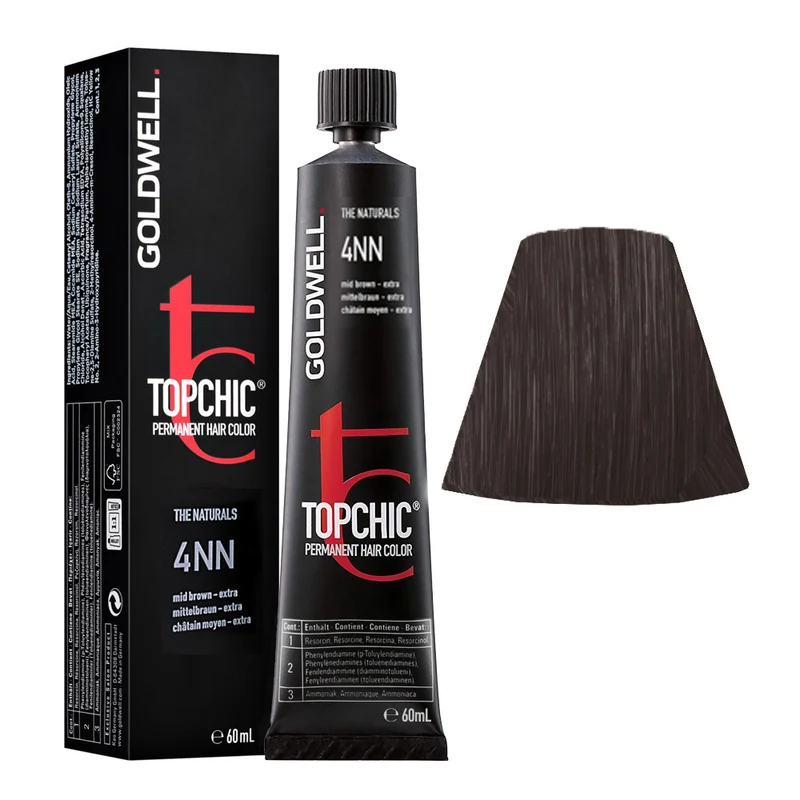Goldwell Topchic Tube 4NN Medium Brown Extra 60ml - colore permanente in tubo