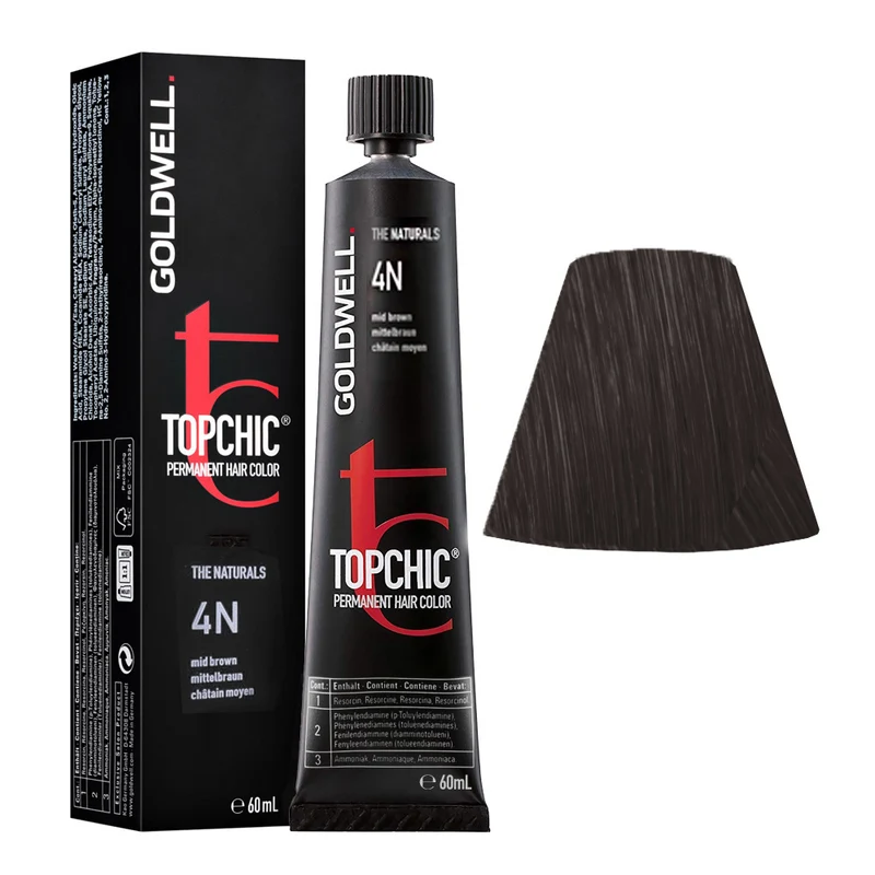 Goldwell Topchic Tube 4N Medium Brown 60ml - colore permanente in tubo
