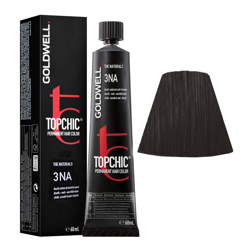 Goldwell Topchic Tube 3NA Dark-Natural-Ash Brown 60ml - colore permanente in tubo