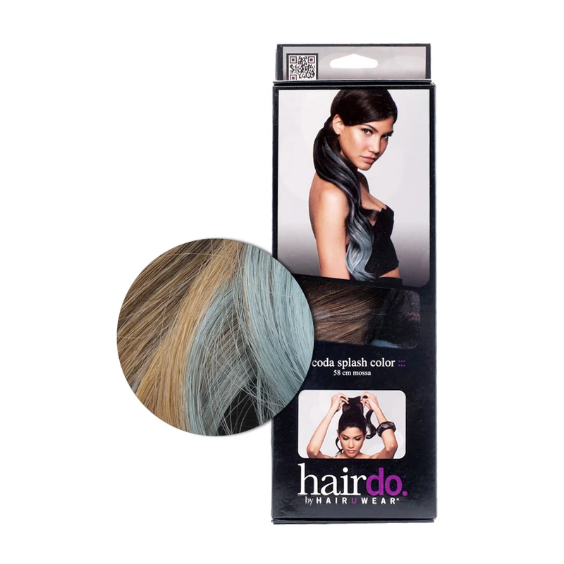 Hairdo Coda Color Splash Buttered Toast / Blue 58 cm - coda celeste su biondo scuro
