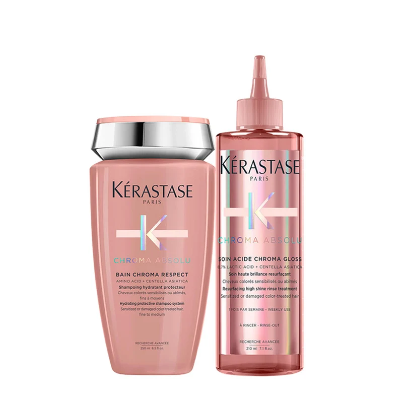 Kerastase Chroma Absolu Bain Chroma Respect 250ml Soin Acide Chroma Gloss 250ml