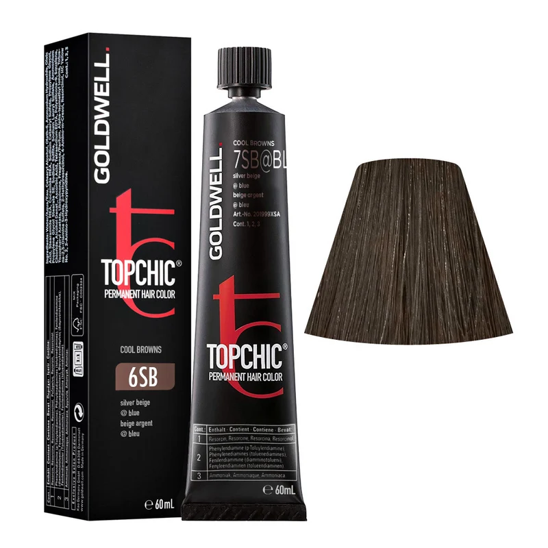Goldwell Topchic Tube C6SB Silver Brown 60ml - colore permanente in tubo