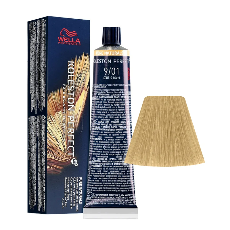 Wella Koleston Perfect Me+ Pure Naturals 9/01 Biondo Chiarissimo Naturale Cenere 60ml - colorazione permanente