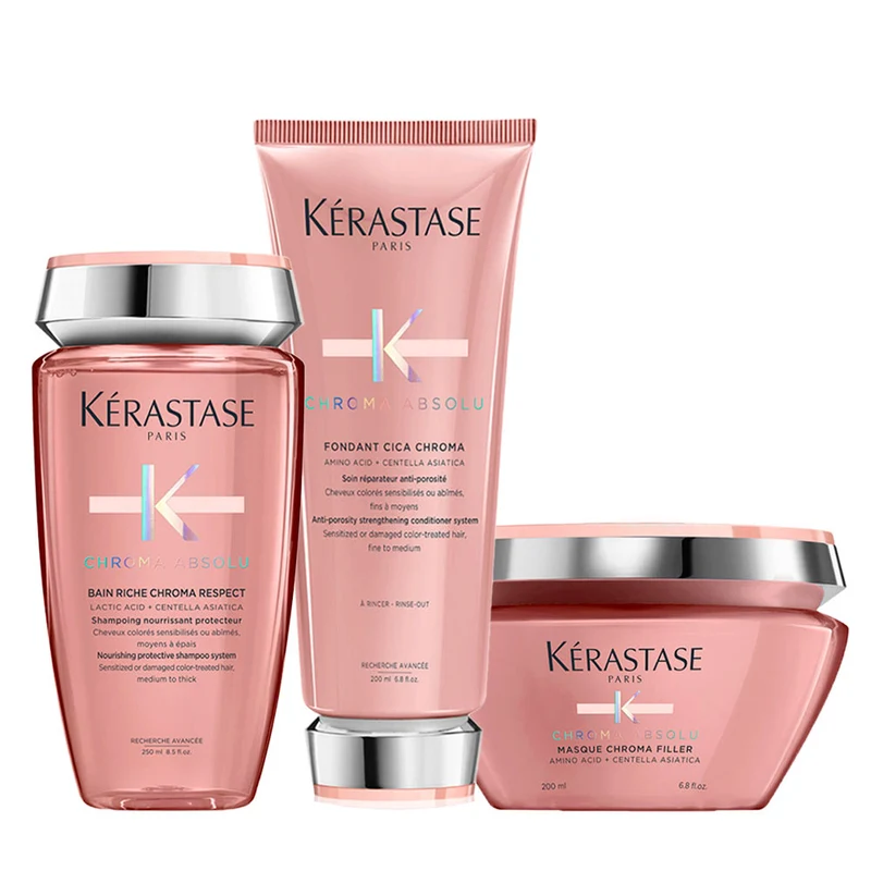 Kerastase Chroma Absolu Bain Riche Chroma Shampoo 250mlFondant Cica Chroma 200ml Mask Recover 200ml