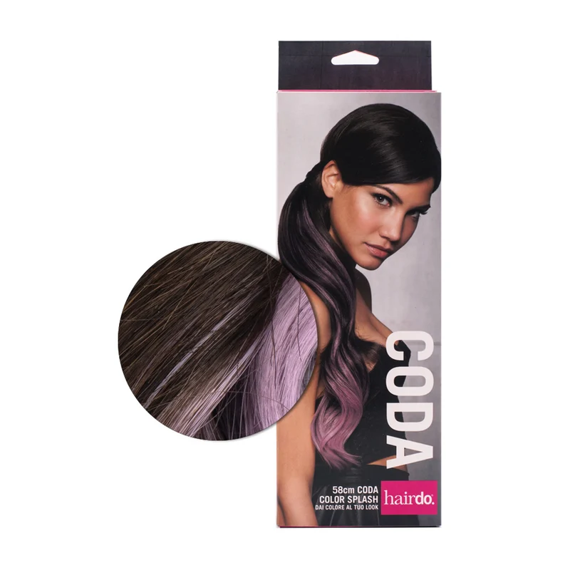 Hairdo Coda Color Splash Chestnut / Lavander 58 cm - coda lavanda su castano chiaro