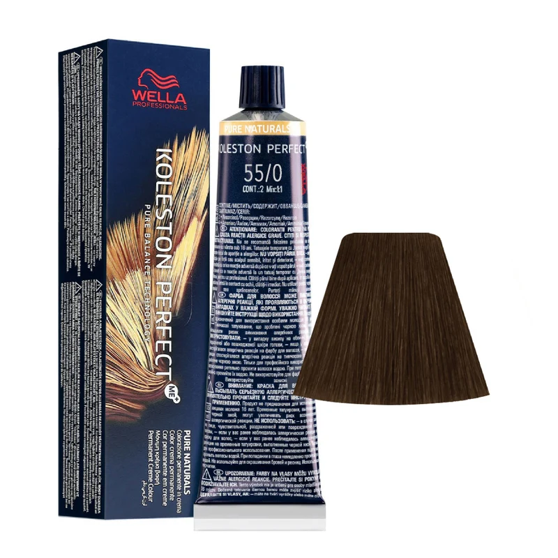 Wella Koleston Perfect Me+ Pure Naturals 55/0 Castano Chiaro Intenso 60ml - colorazione permanente