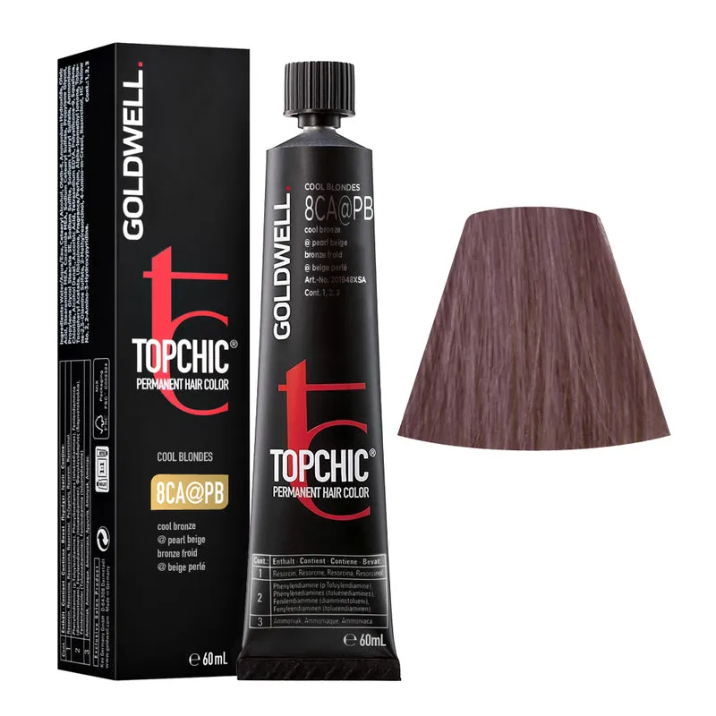 Goldwell Topchic Tube 8CA@PB Cool Bronze Elumenated Pearl Beige 60ml - colore permanente in tubo