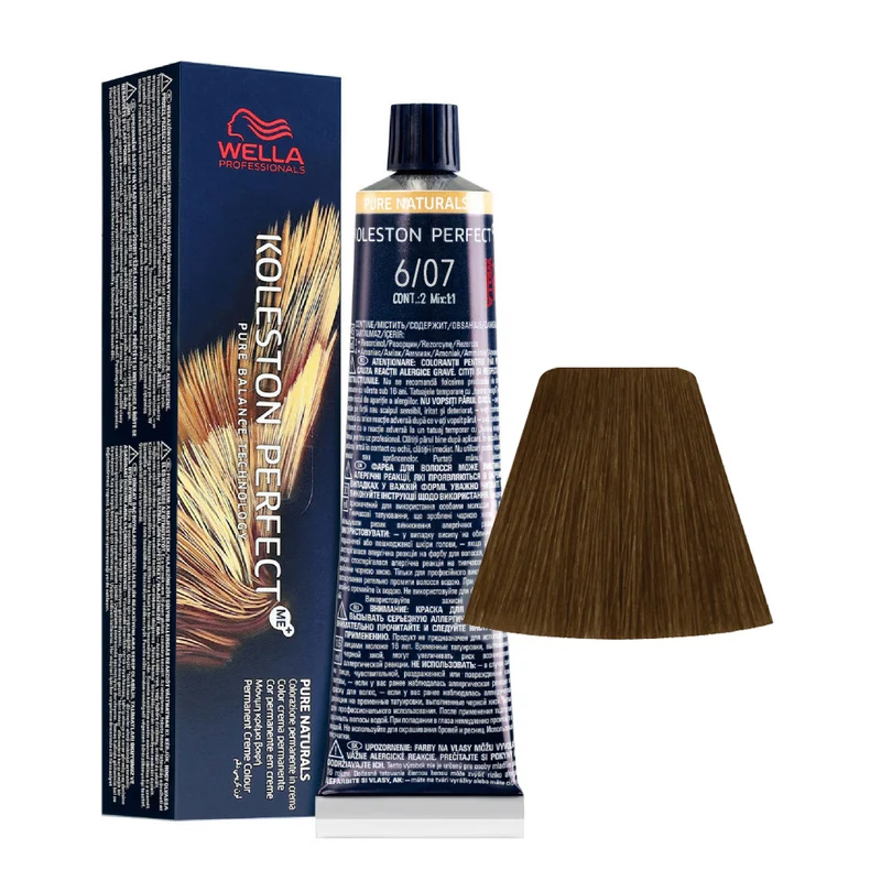 Wella Koleston Perfect Me+ Pure Naturals 6/07 Biondo Scuro Naturale Sabbia 60ml - colorazione permanente