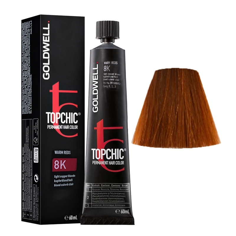 Goldwell Topchic Tube 8K Light Copper Blonde 60ml - colore permanente in tubo