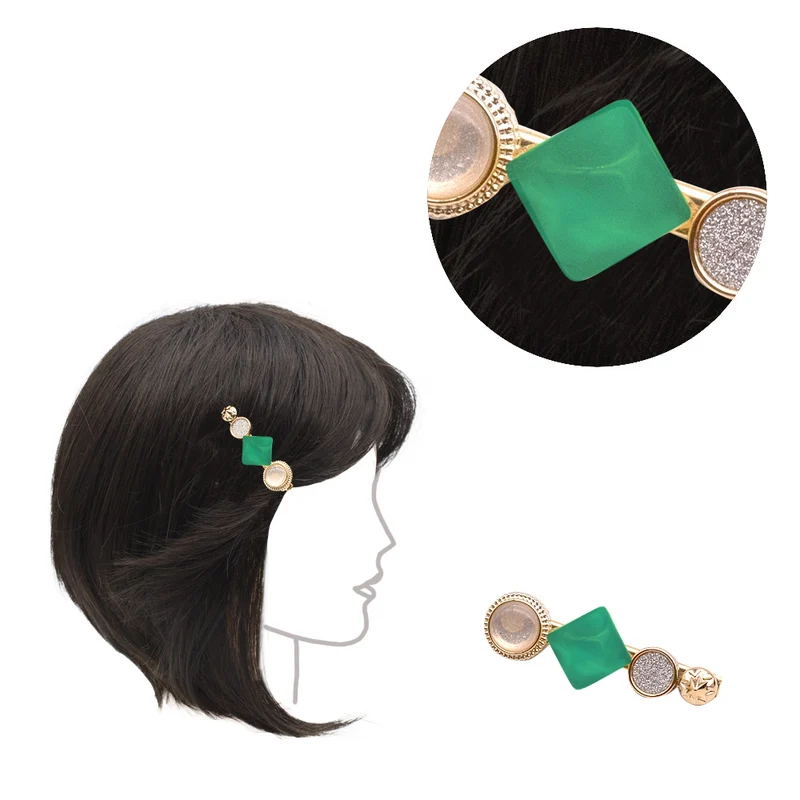 VIAHERMADA Clip a Molletta con Pietra Verde Smeraldo 6cm