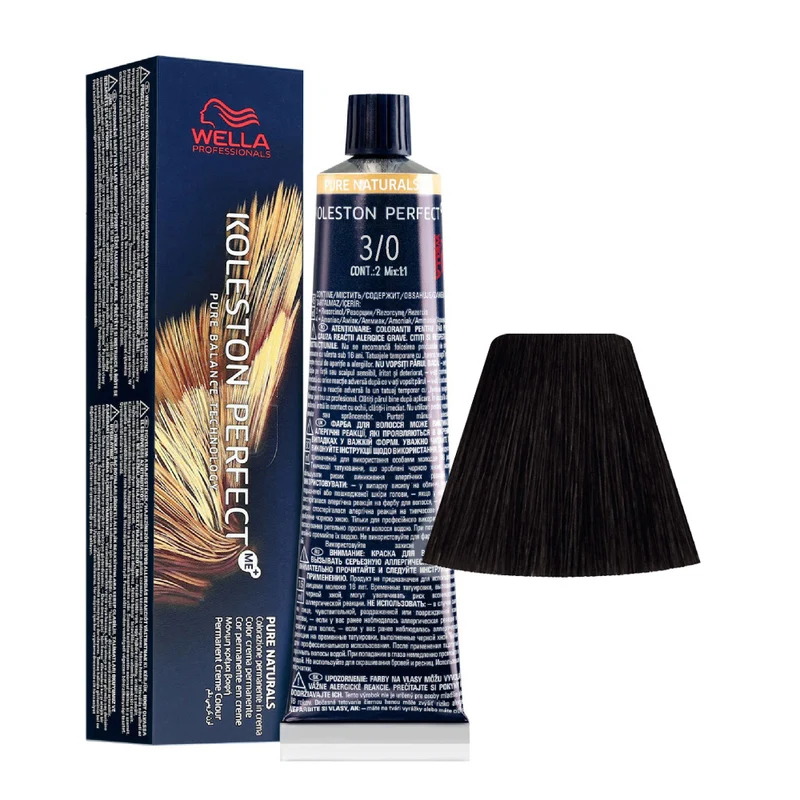 Wella Koleston Perfect Me+ Pure Naturals 3/0 Castano Scuro Intenso 60ml - colorazione permanente
