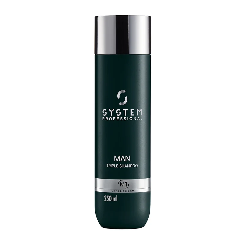 System Professional Man Triple Shampoo M1, 250ml - detergente capello corpo e barba