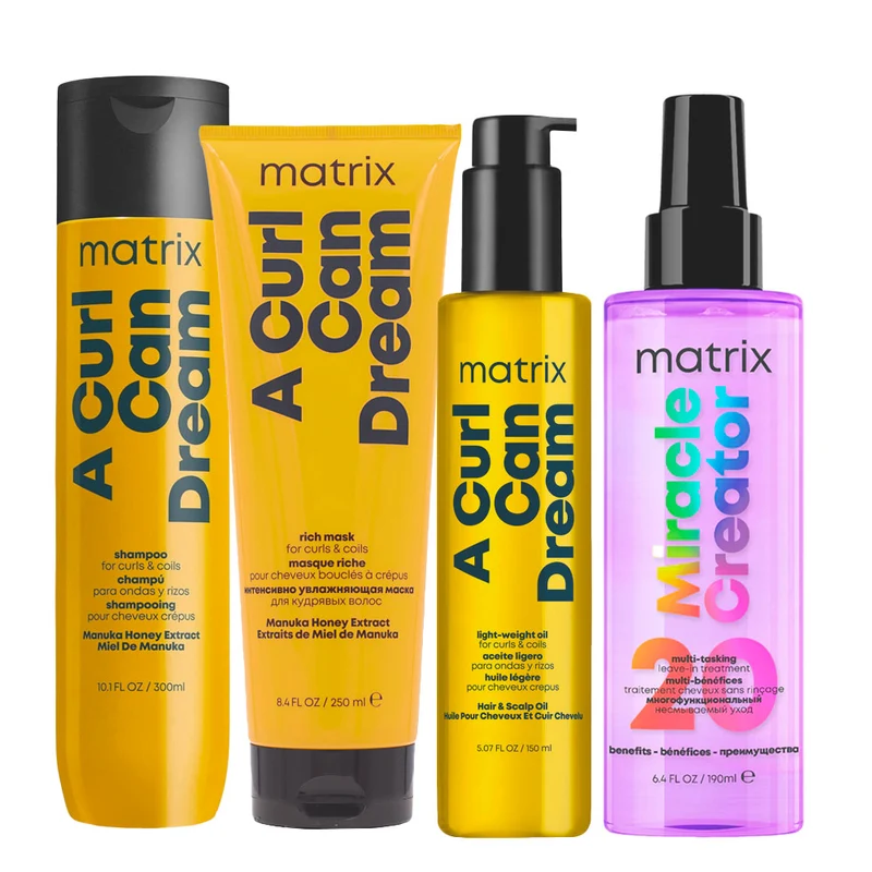 Matrix Haircare A Curl Can Dream Shampoo 300ml Mask 250ml Oil 150ml Miracle Creator 190ml