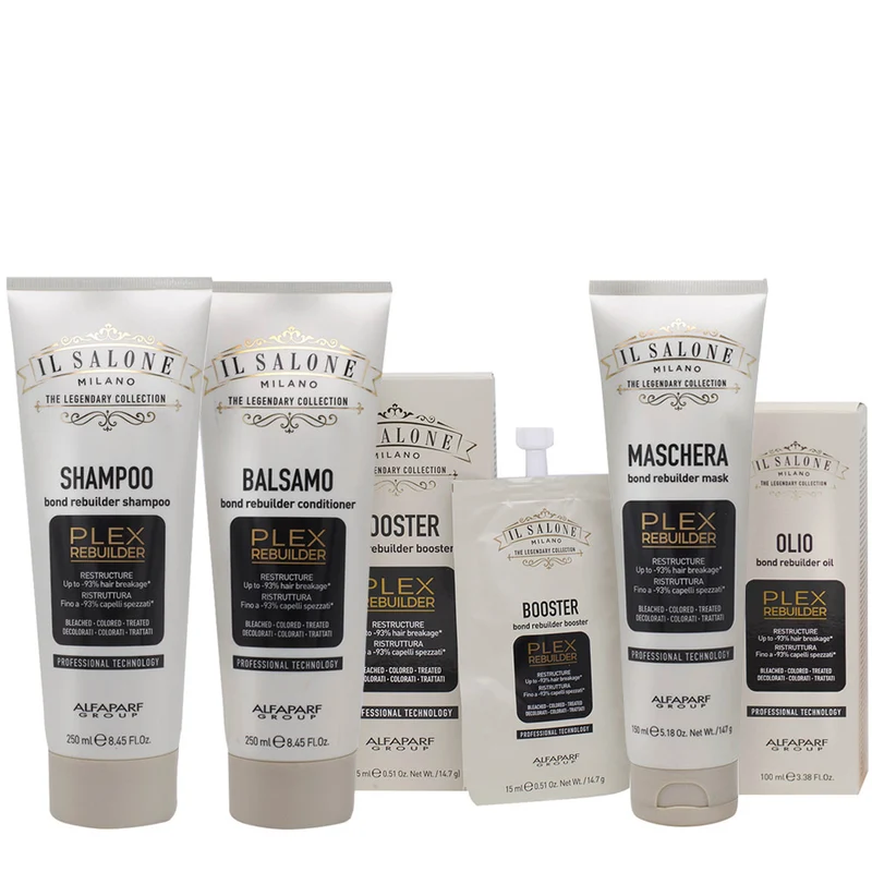 Alfaparf Milano Il Salone Plex Rebuilder Shampoo 250ml Booster 4x15ml Conditioner 250ml Mask 250ml Oil 100ml