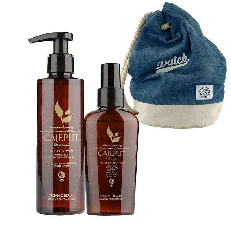 Tecna Cajeput Probiotic Wash 200ml Deo 24h 100ml + Zaino a Sacca