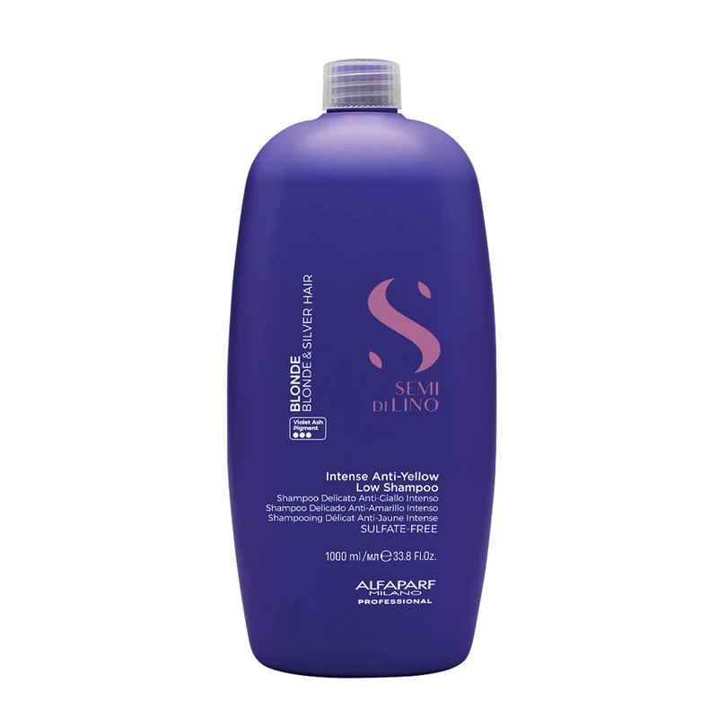 Alfaparf Milano Semi di Lino Blonde Anti Yellow Low Shampoo 1000ml - shampoo delicato anti-giallo