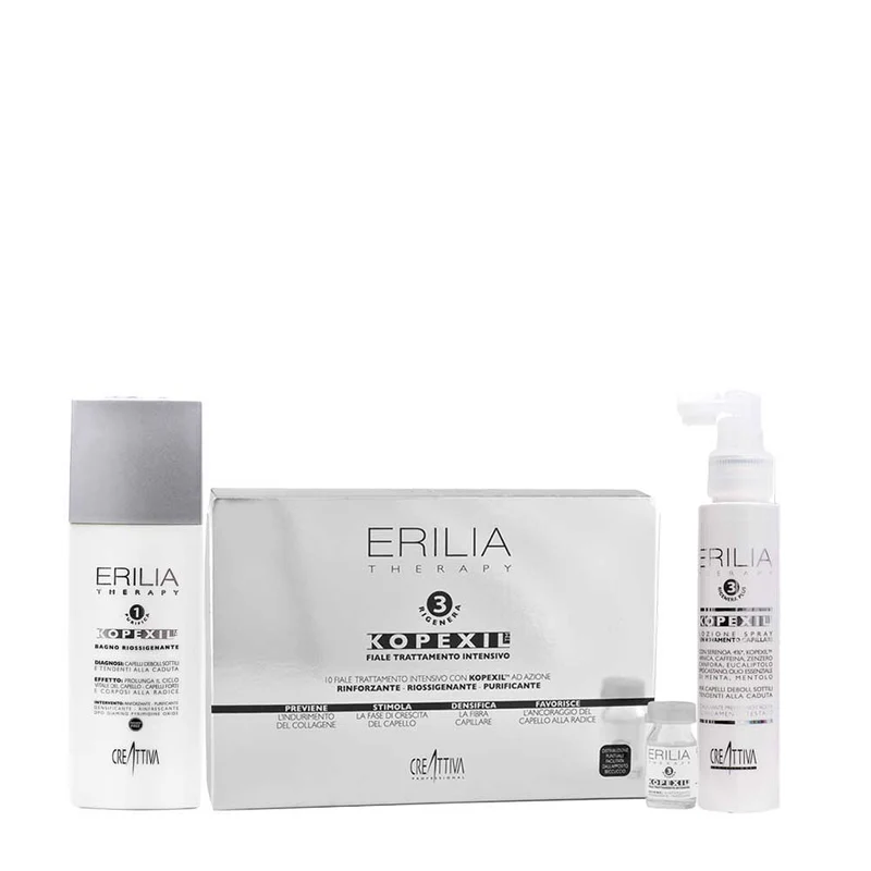 Creattiva Erilia Kopexil Bagno Riossigenante 250ml Trattamento 10x8ml Lozione 100ml