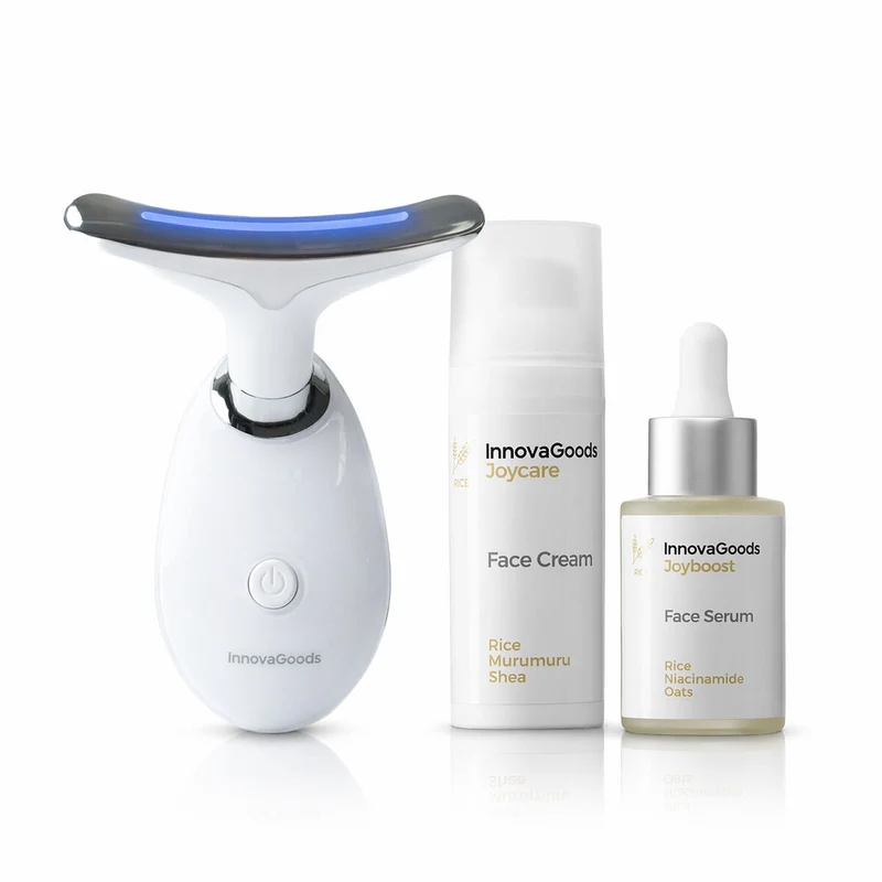 Pack Masajeador Facial, Sérum Facial Rice Joyboost 30 ml y Crema Facial Rice Joycare 50 ml InnovaGoods