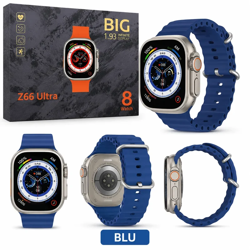Smartwatch Z66 Ultra - Orologio Intelligente 2,08" HD, Fitness Tracker Impermeabile IP68 con Monitoraggio Cardiaco