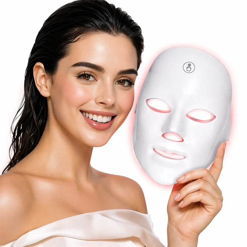 Maschera LED Viso 7 Colori in ABS Ricaricabile USB per Skin Care e Cura Estetica del Viso
