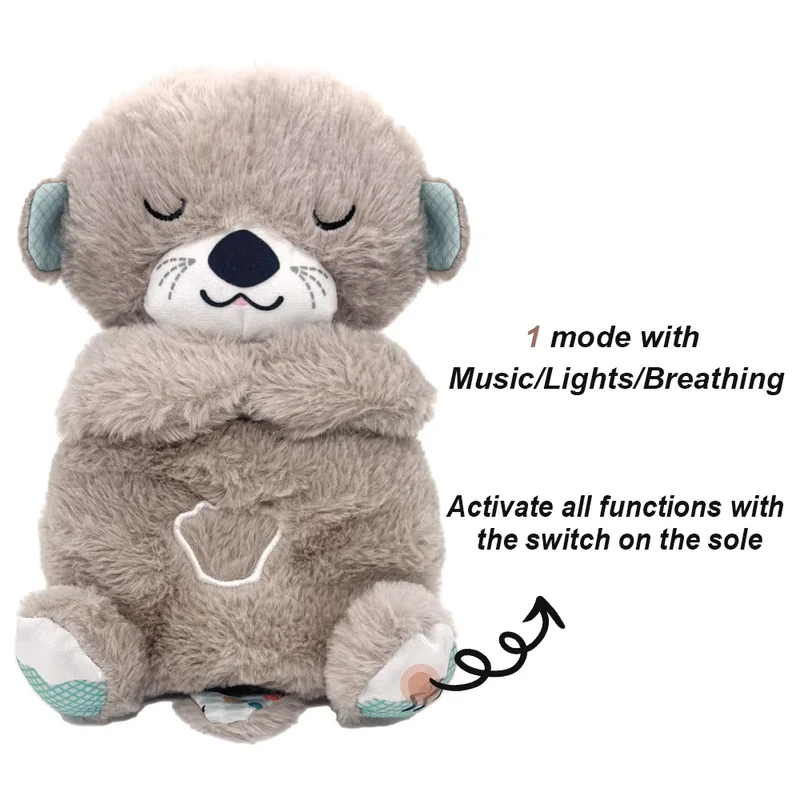 Lontra Breathing Bear Peluche Calmante Neonati - Simula Respiro 30cm