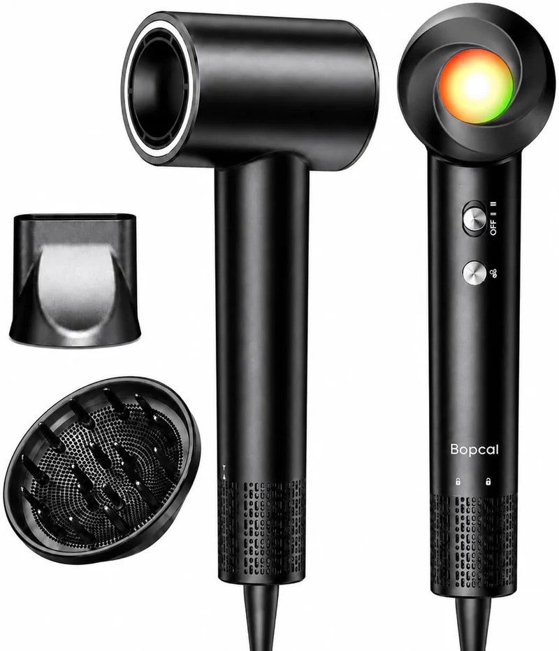 High Speed Hair Dryer, 160,000 RPM Fast Drying Blow Dryer with Diffuser hairdryer for Women, 500M Negative Ion, Smart Thermo-Control, Quiet Lightweight Design, Ideal for Home Travel Salon