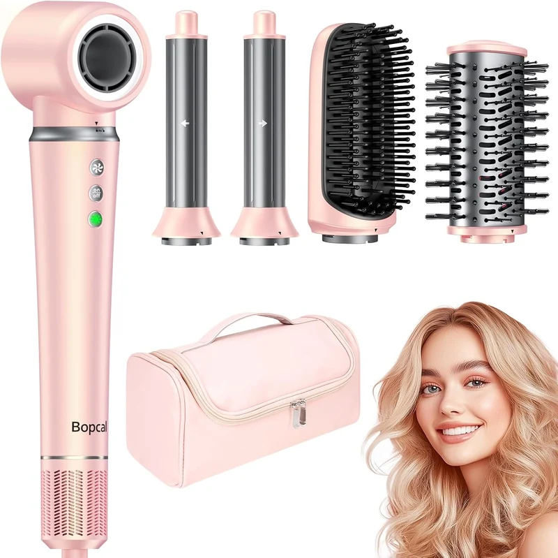 Bopcal 5-in-1 Airstyler Professional, 160,000 rpm High Speed Ionic Hair Dryer for Frizz-free Hair