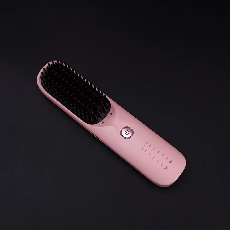 Bopcal Pocket Pro Cordless Hair Straightener Brush (Pink)